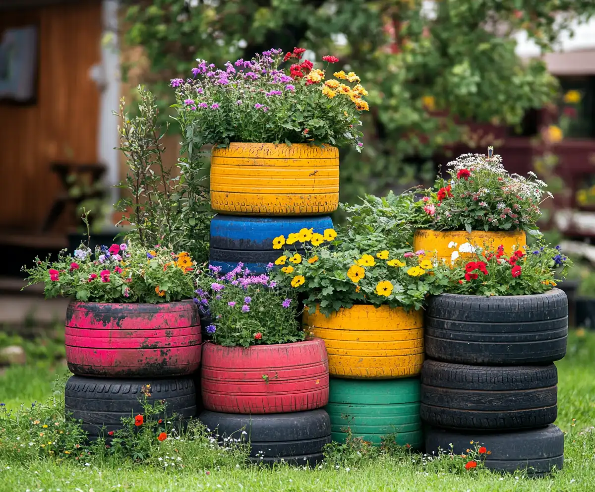 15 Creative DIY Yard Decor Ideas Using Old Tires