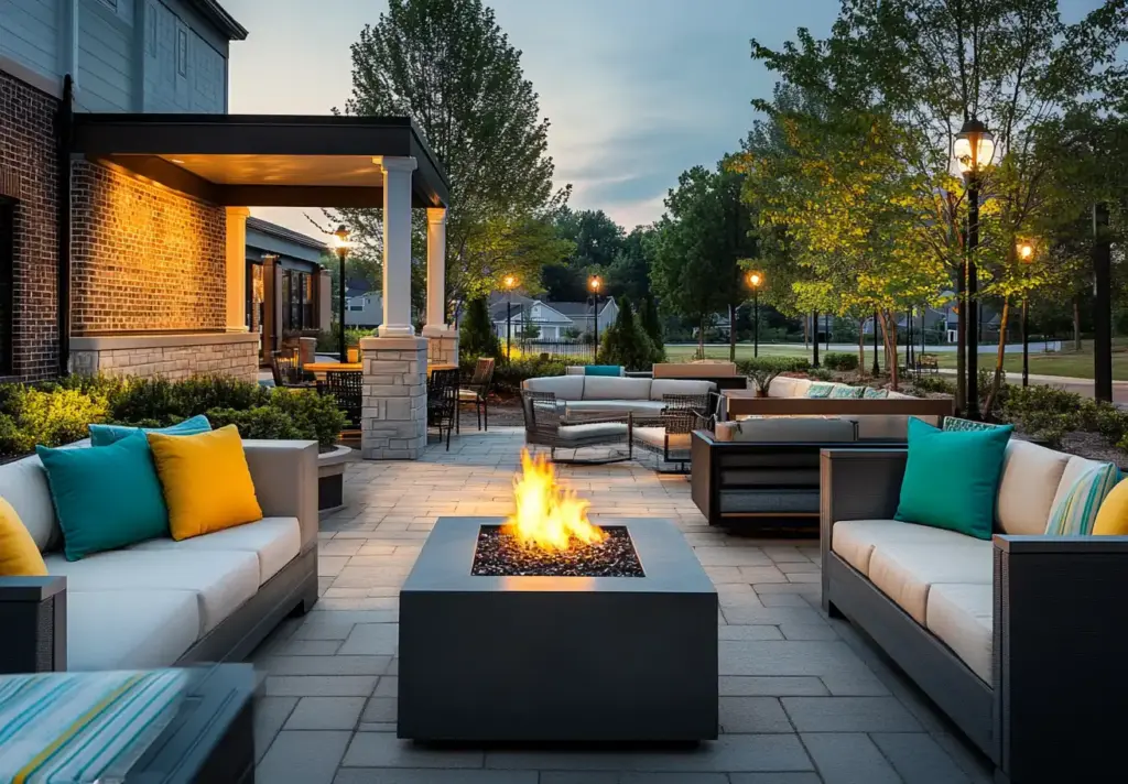 modern outside fire pit ideas for patios