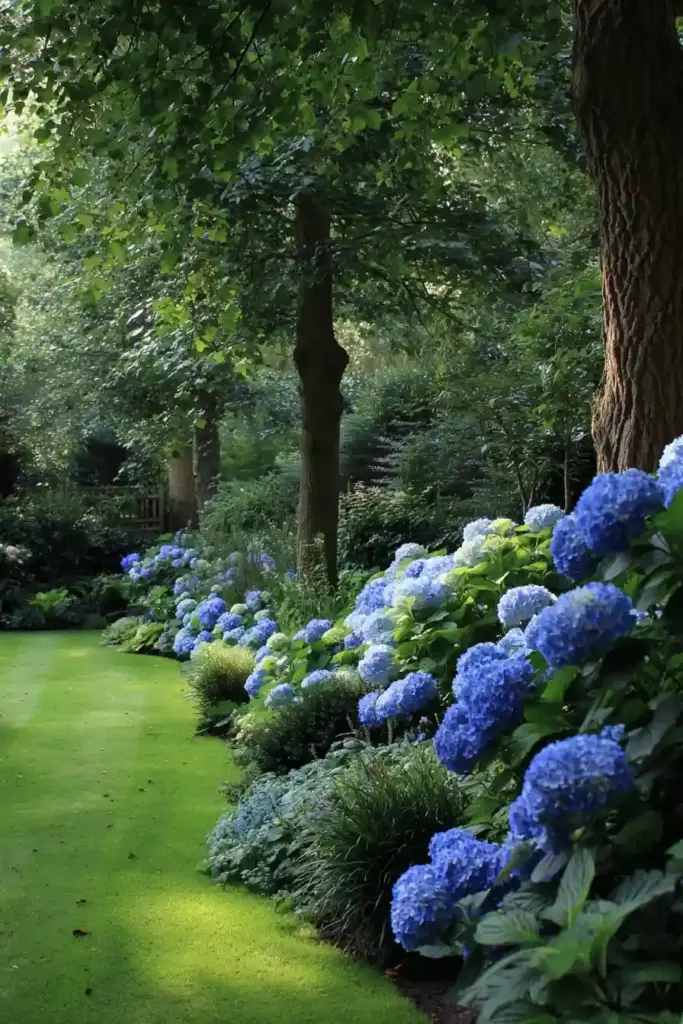 Blue Hydrangea Border