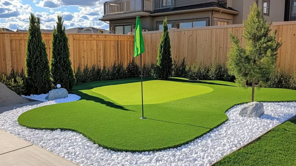 Golf with White Marble Rocks Border