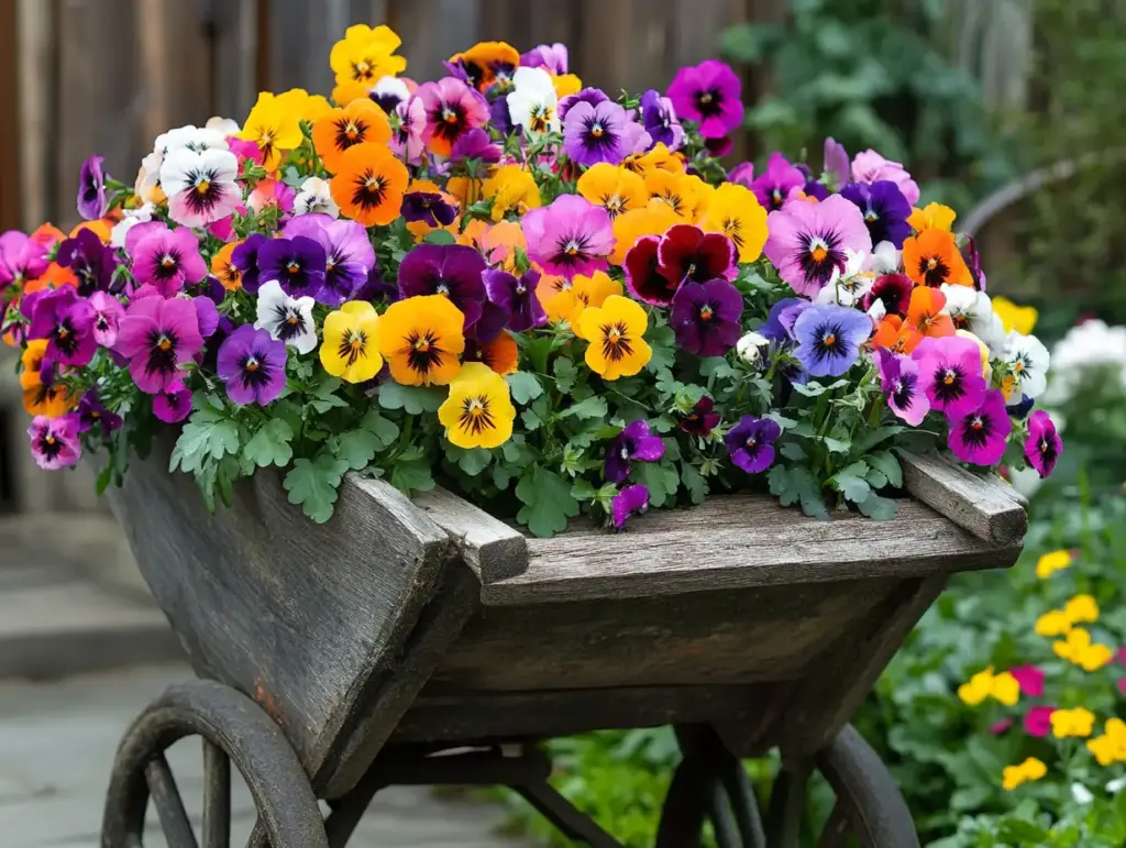 A Wheelbarrow Flower Bed