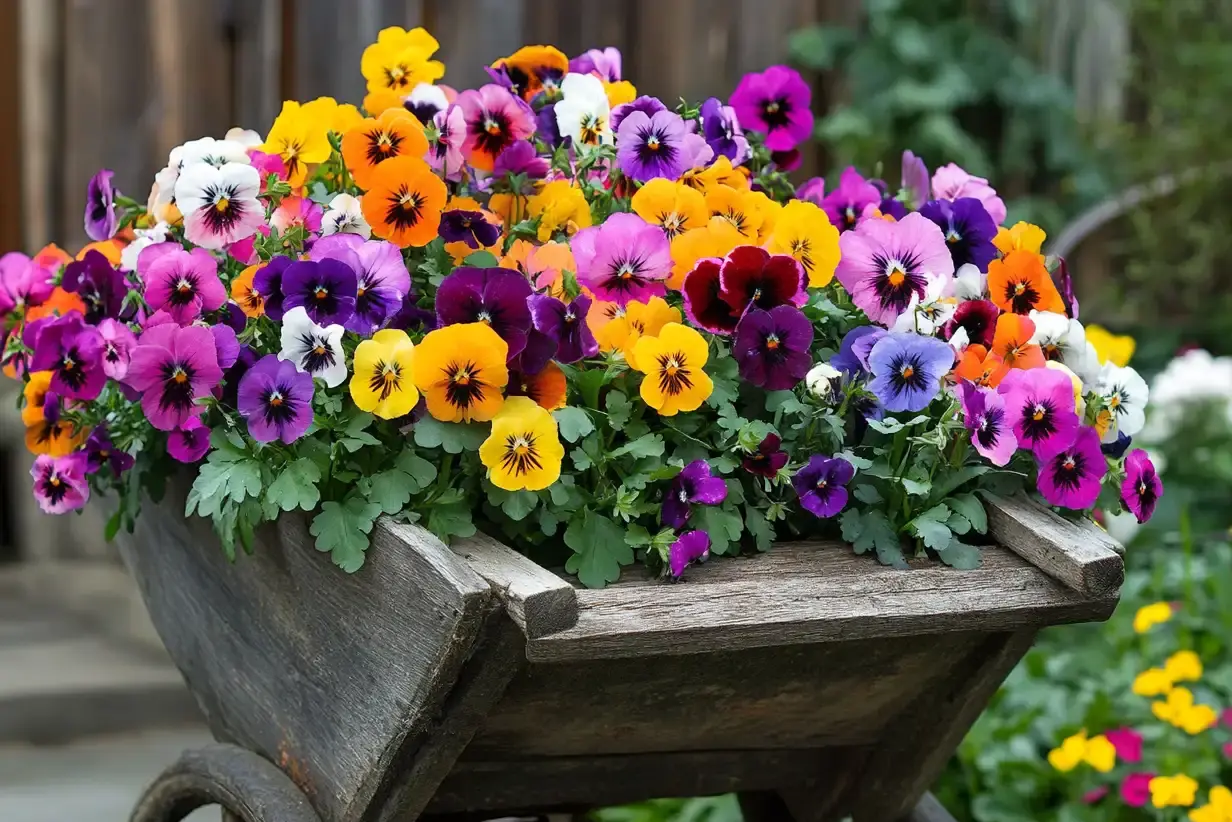 A Wheelbarrow Flower Bed