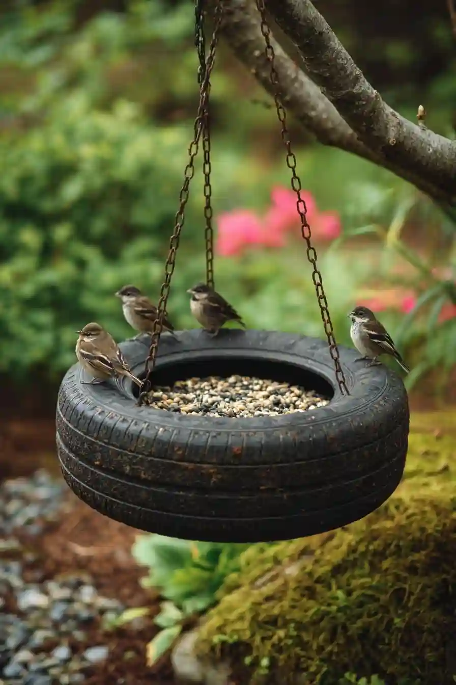 Tire Bird Feeder