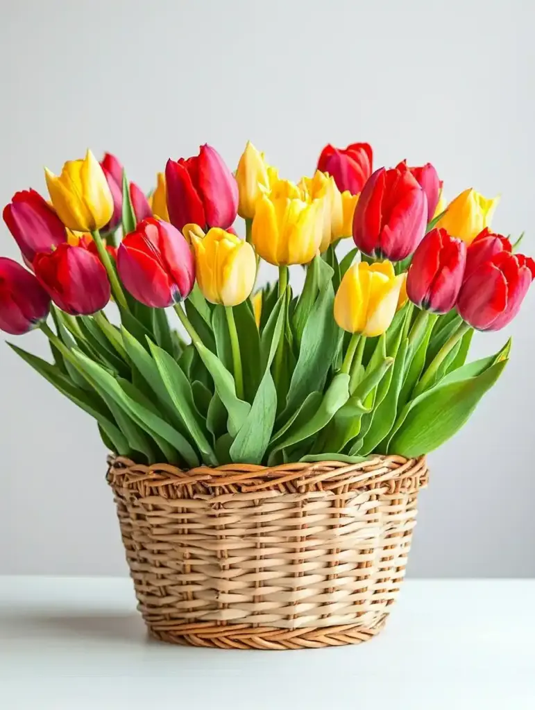 Tulip Bouquet in a Basket