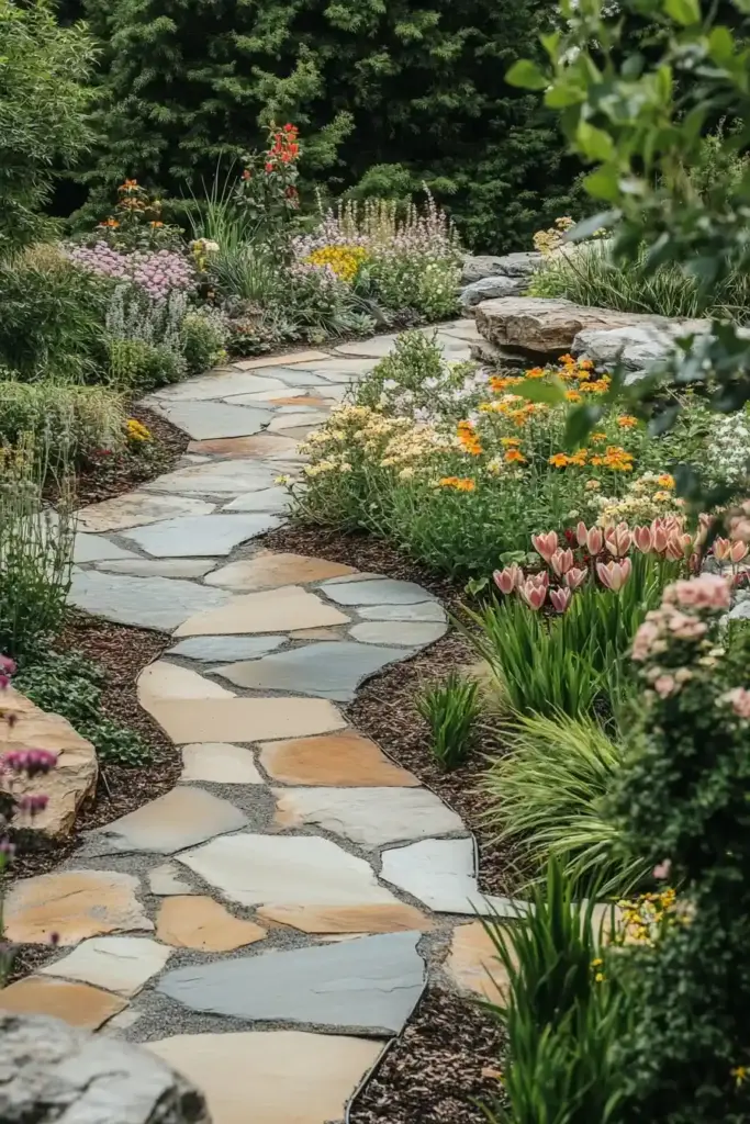 Winding Stone Flower Walk
