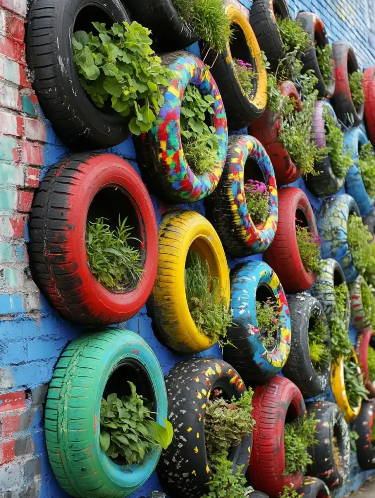 Tire Garden Fence