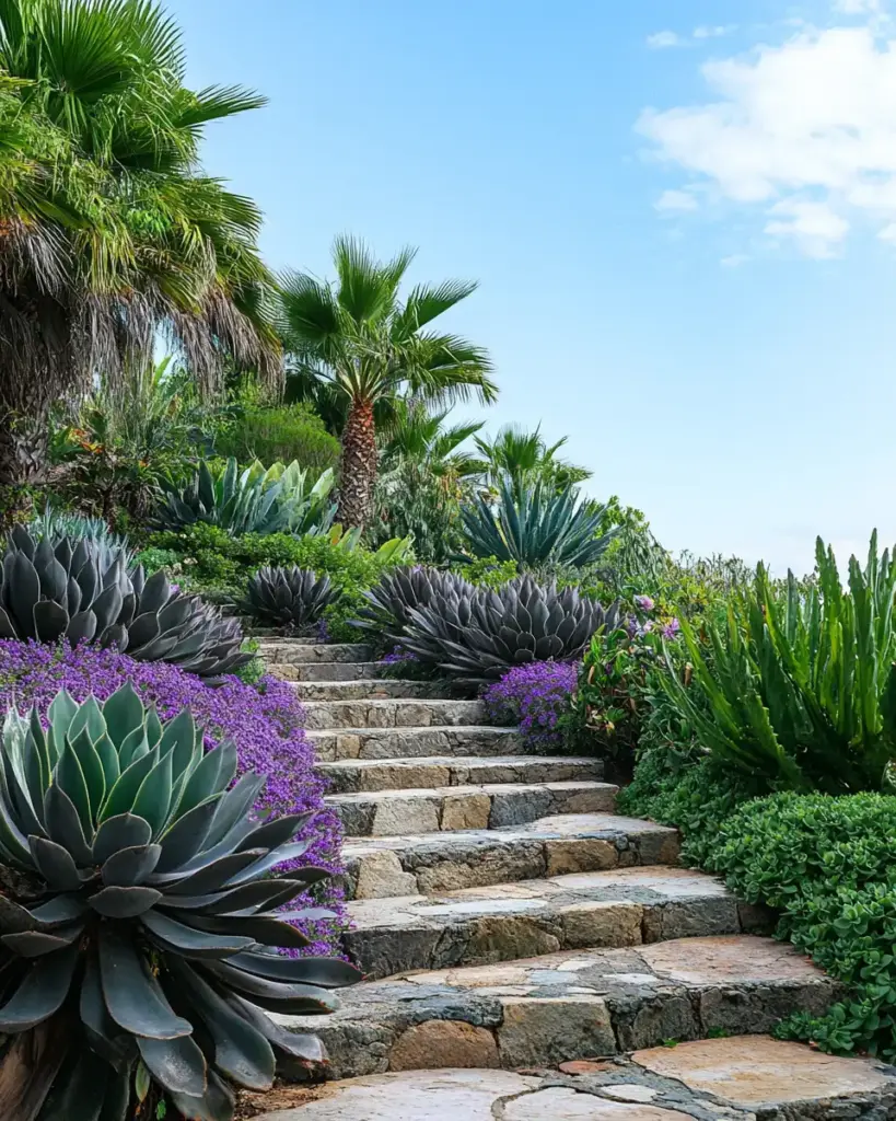 Tropical Pathway with Succulent Explosion