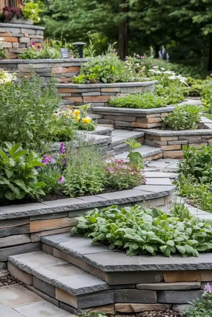Stone-Raised Herb Garden