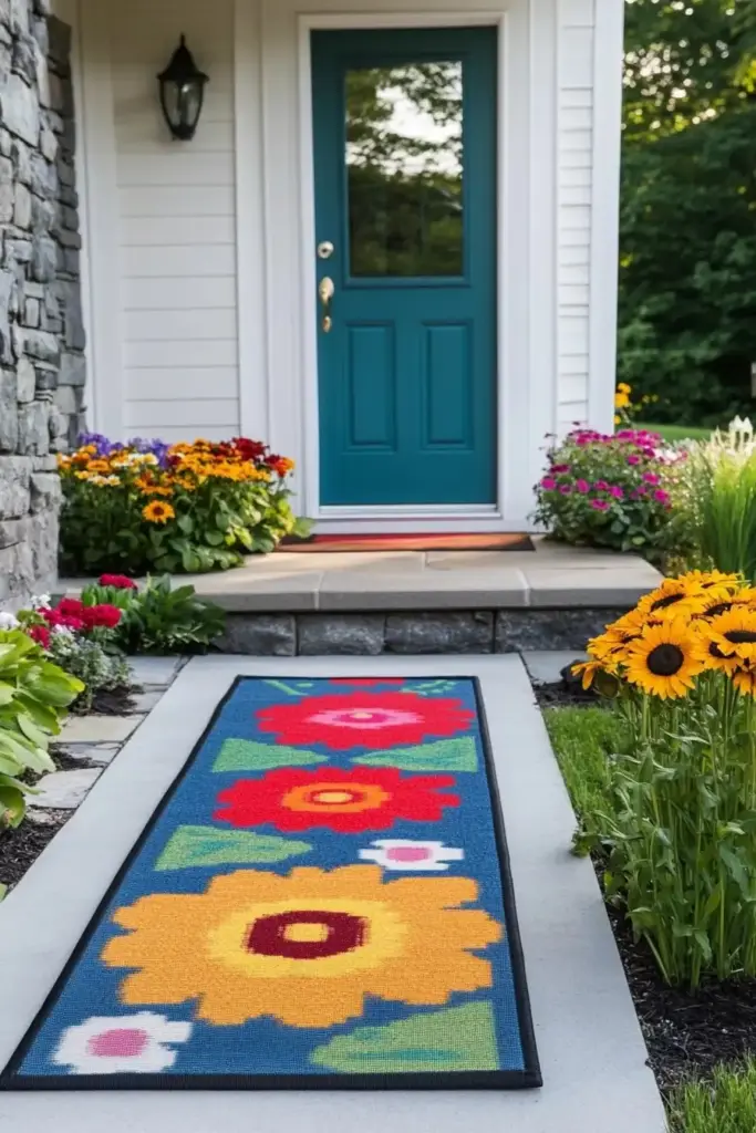 Using Colorful Outdoor Rugs and Doormats to Add Personality