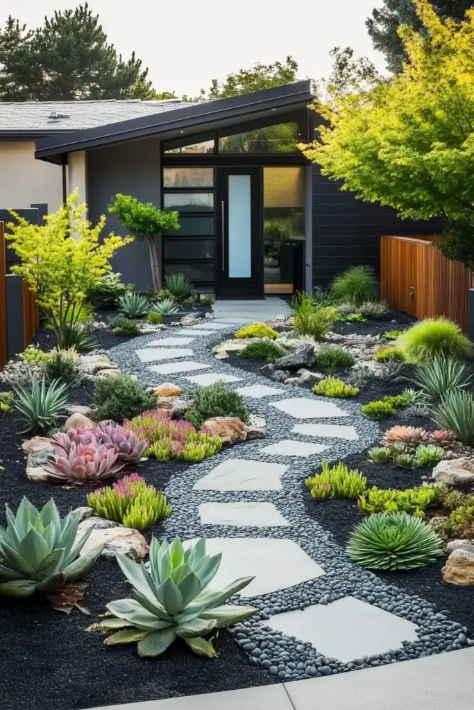 Modern Front Yard Landscaping with a Zero-Curb Appeal