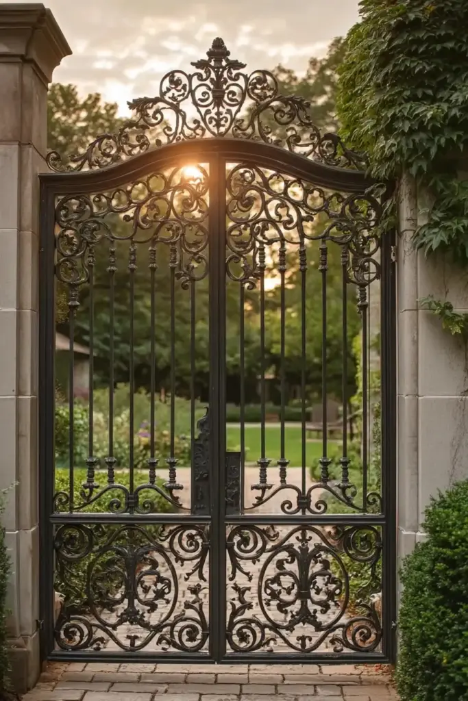 Ornate Metal Gate with Fanciful Details