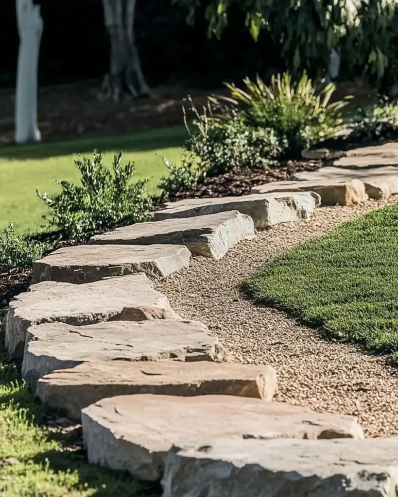 Rustic Stone Edging for Pathways