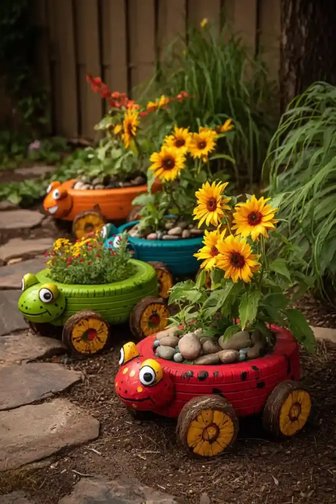  Hanging Tire Planters