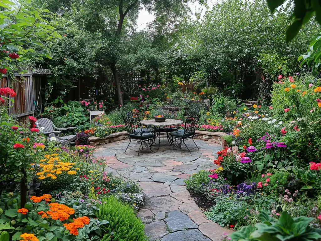 A Raised Flower Bed With A Seating Area