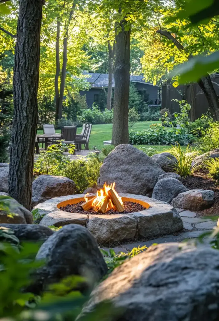 Boulder Fire Pit Surround