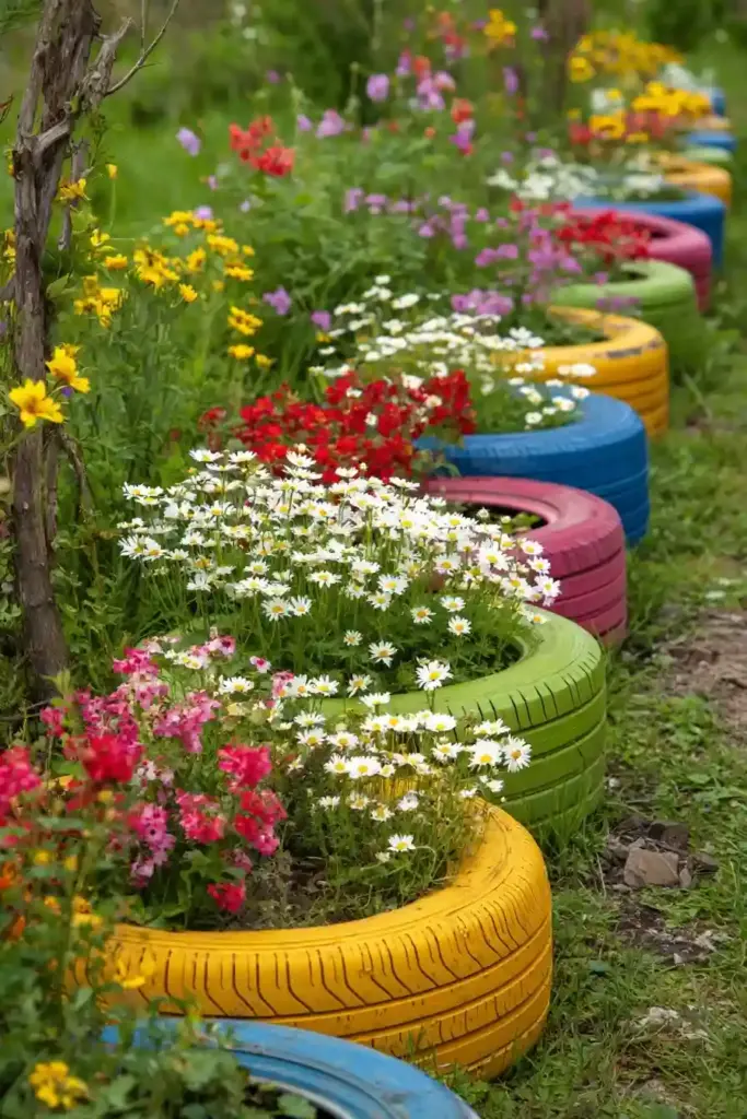 Tire Herb Spiral Planters