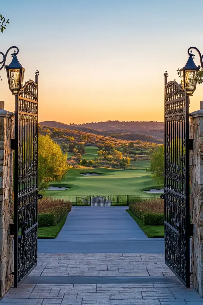 Modern Metal Gate with Geometric Patterns