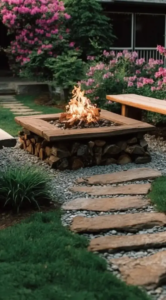 Stepping Stone Pathway with Plants