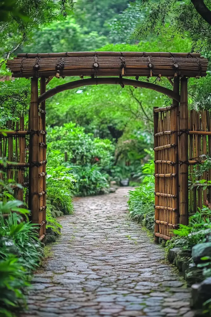 DIY Bamboo Gate with Natural Elements