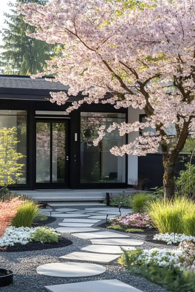 Modern Front Yard with a Focal Point, Such as a Statement Tree