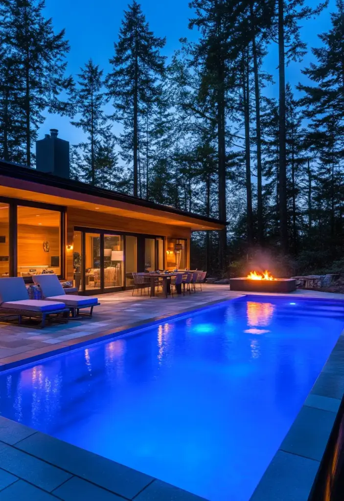 Pool with Fire Feature