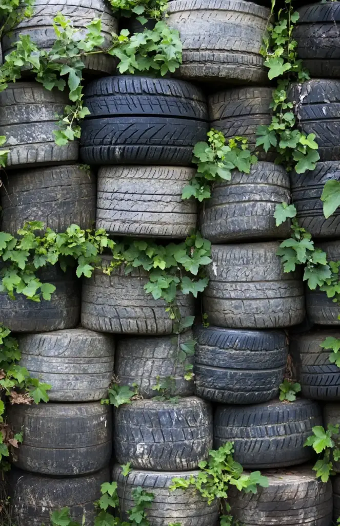 Tire Garden Block Wall