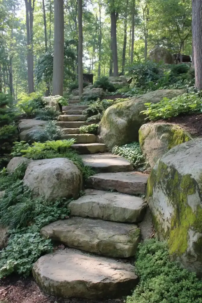 Carved Boulder Steps