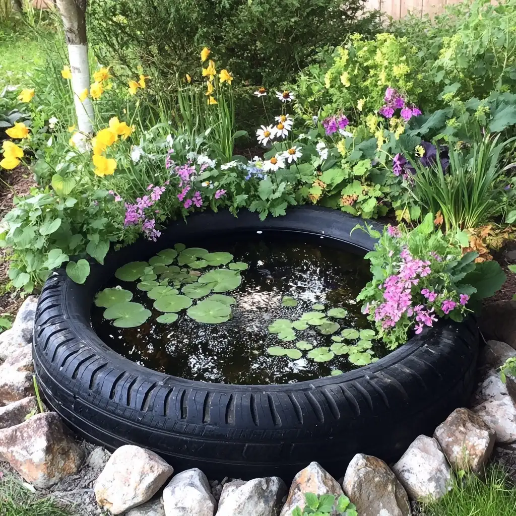 Small Tire Water Pond