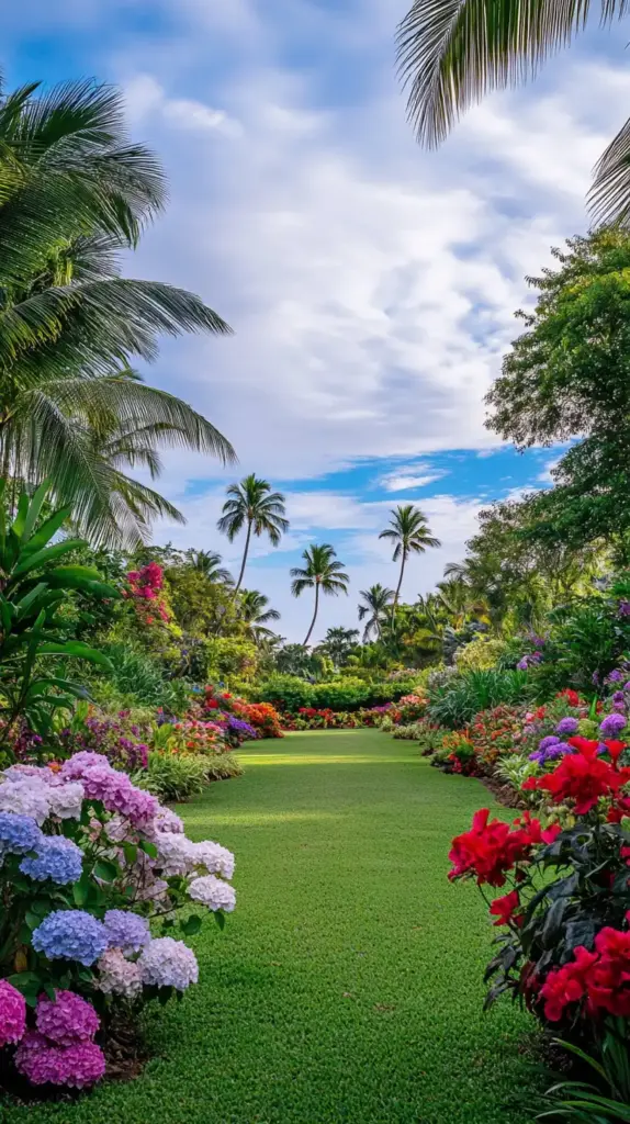 Tropical Paradise with Hydrangeas