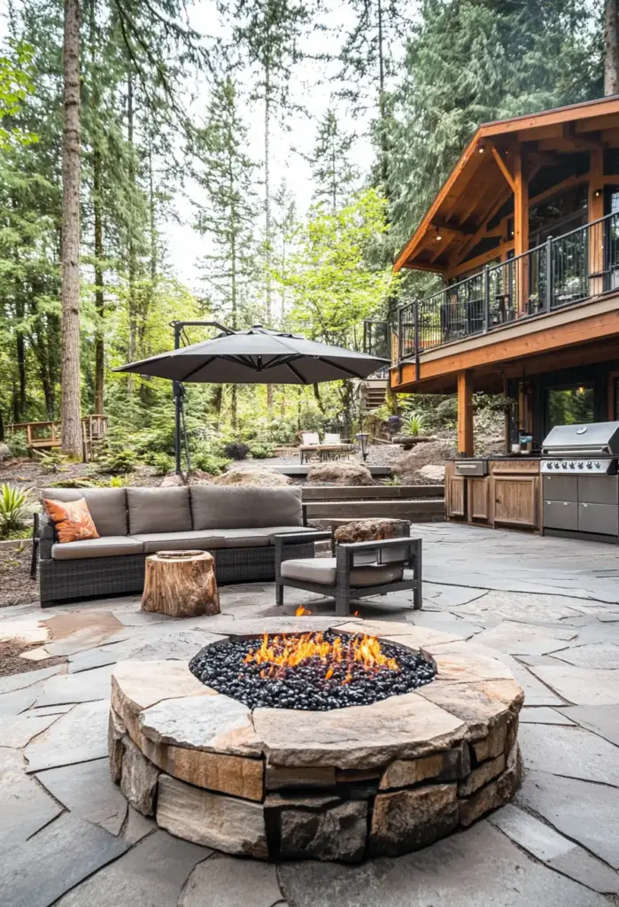 Built-In Stone Fire Pit