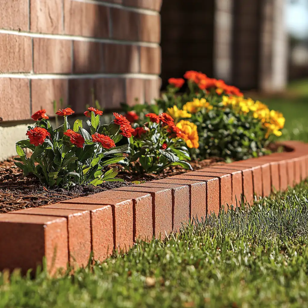 Brick garden edging