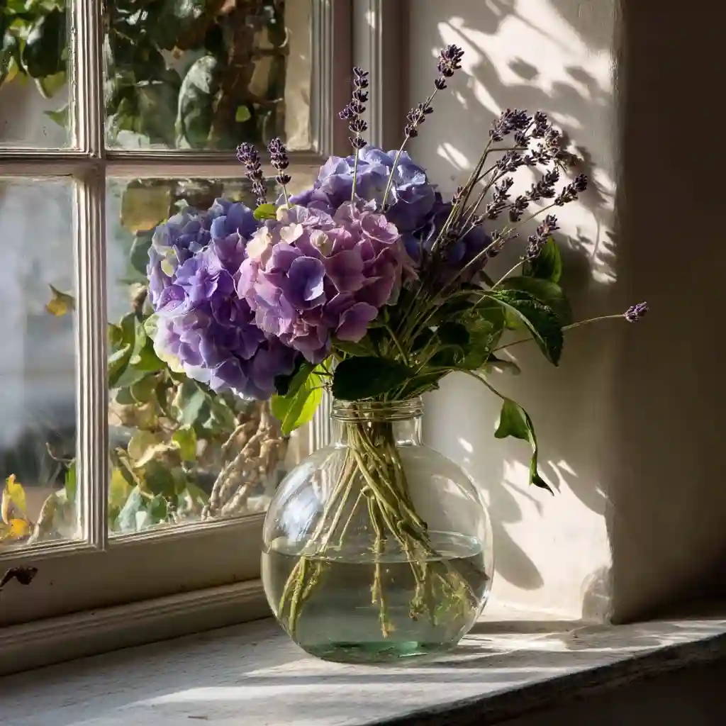 Air Drying Flowers in a Vase of Water