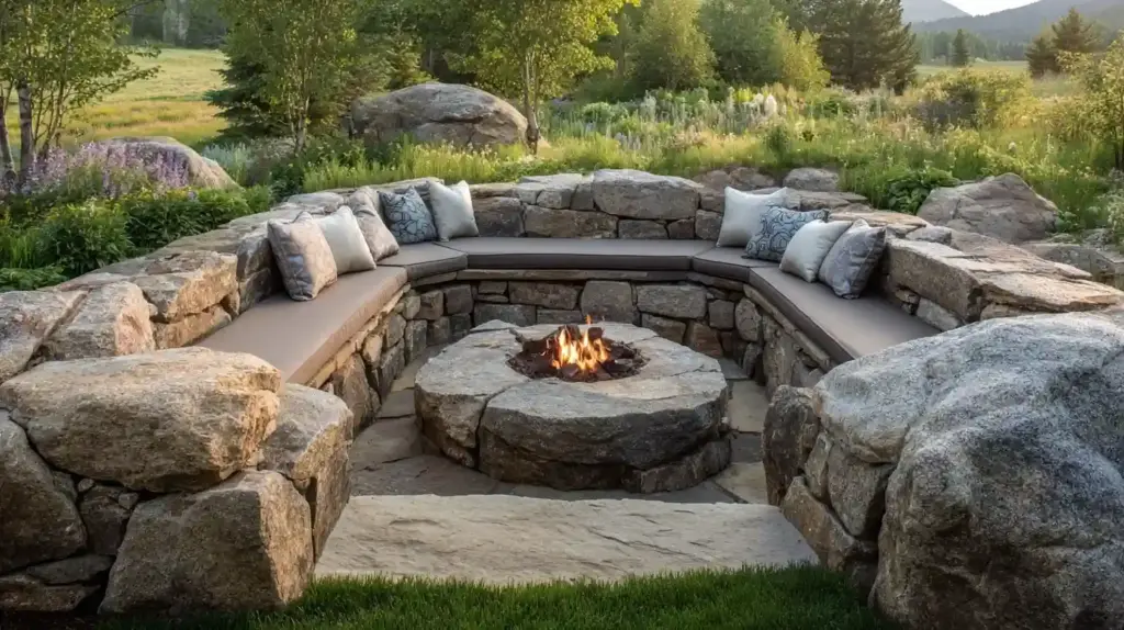 Built-In Stone Fire Pit