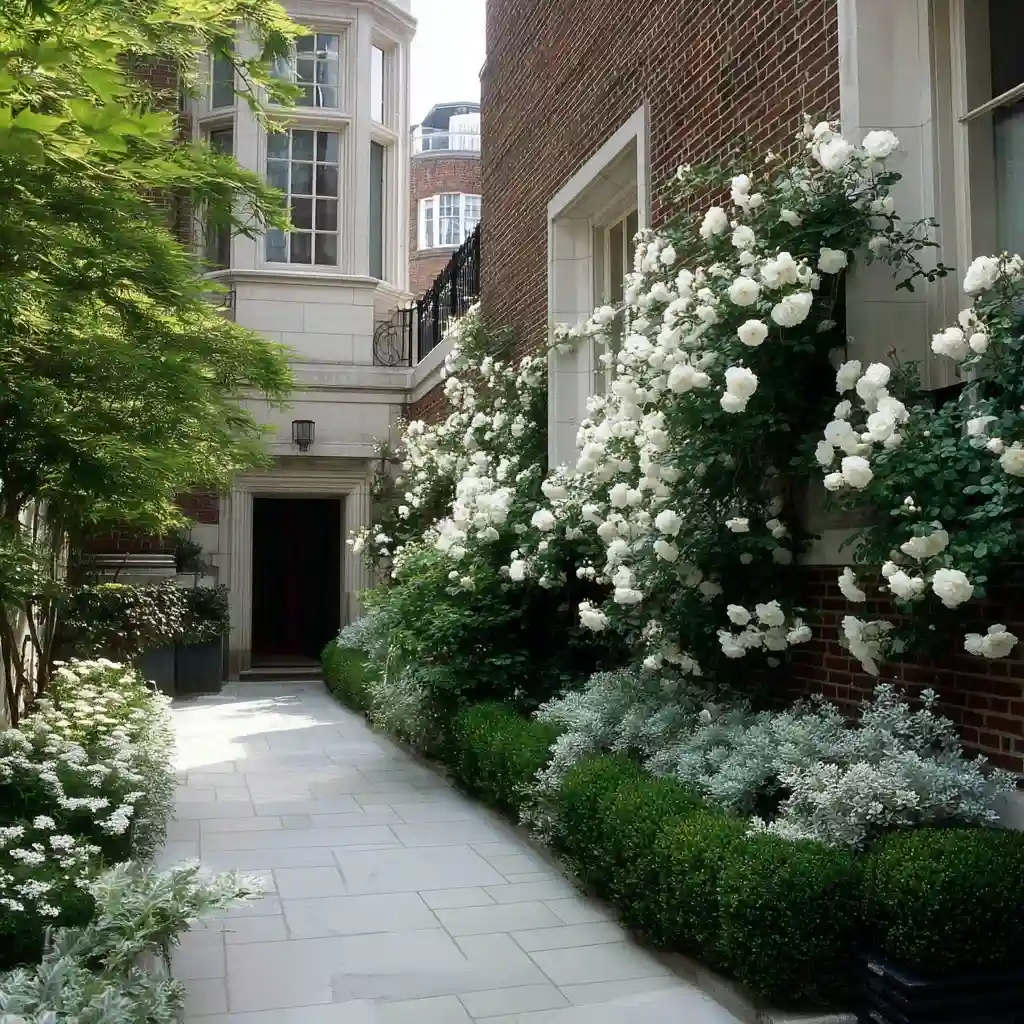  Elegant White Rose Urban Retreat Garden