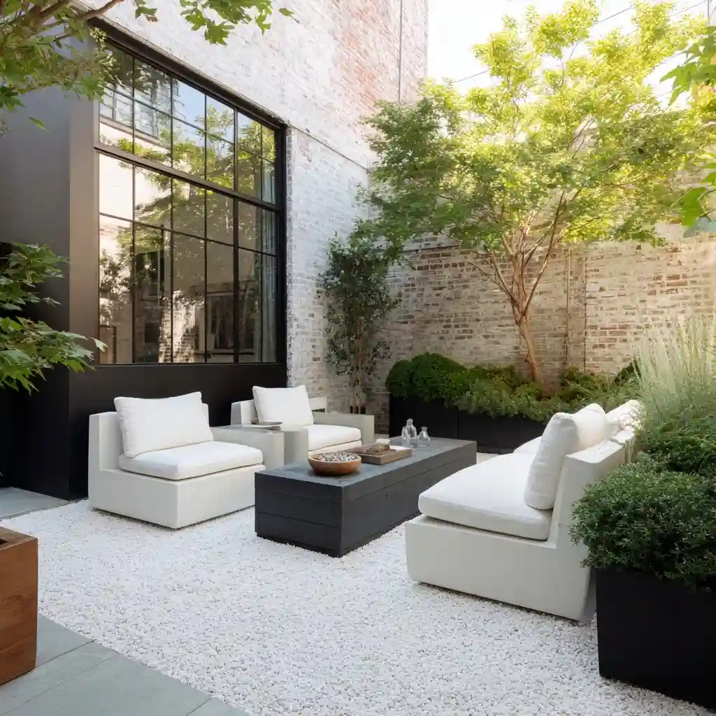 Patio White Stone Base