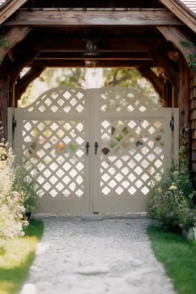 Lattice-Style Wooden Gates