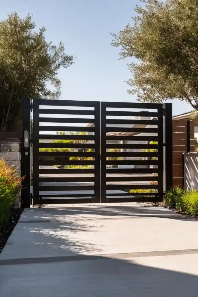 Double Slatted Aluminum Gate