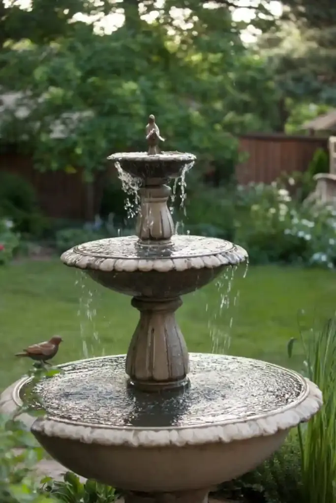 Add a Bird Bath Fountain