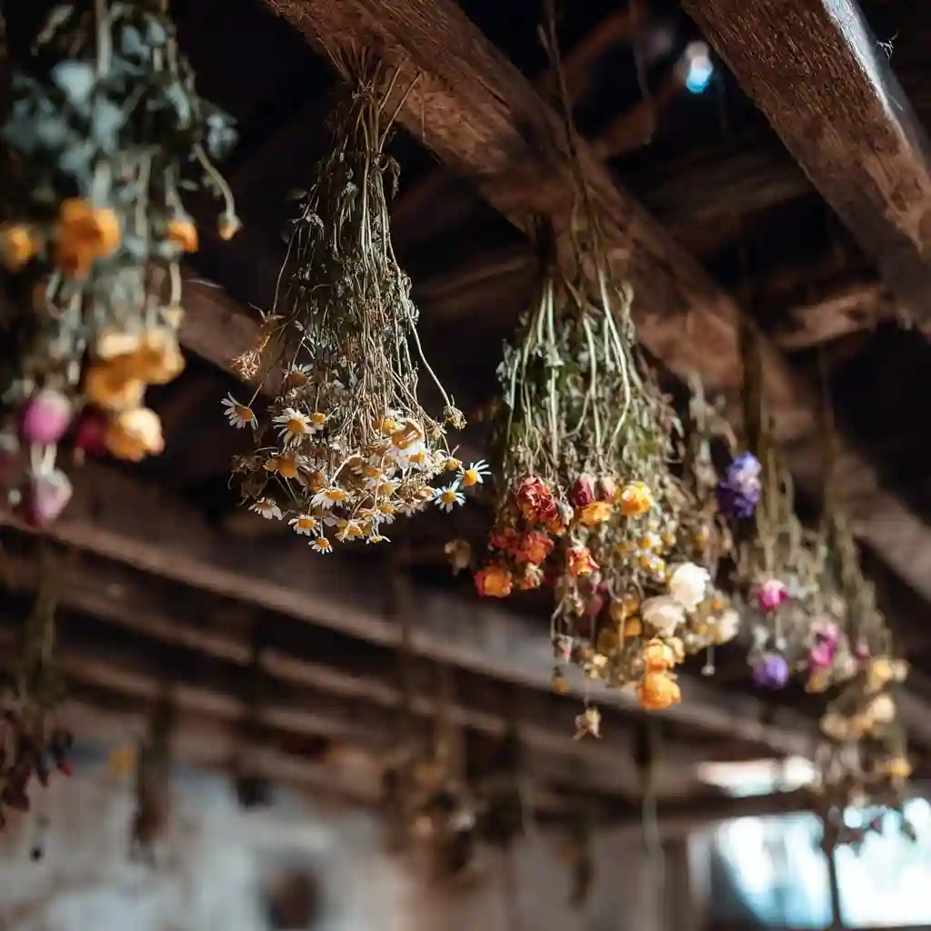 Flowers Hung Using the “Head Down” Method