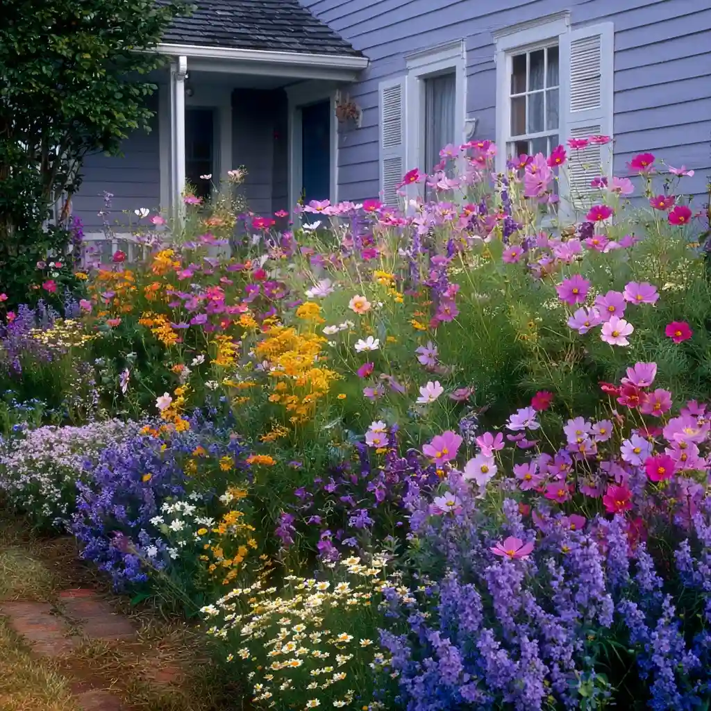 Cottage Garden Style Flower Bed