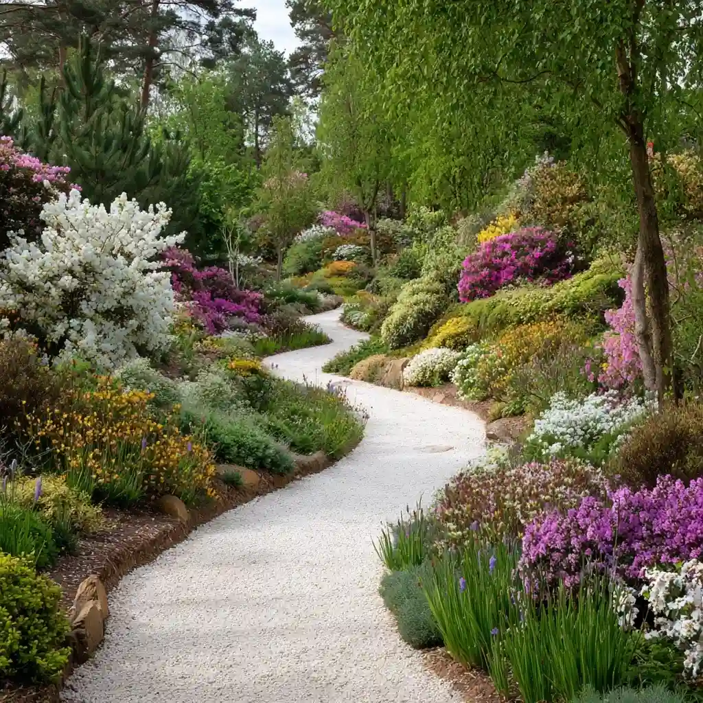 Curved Garden White Stone Pathways