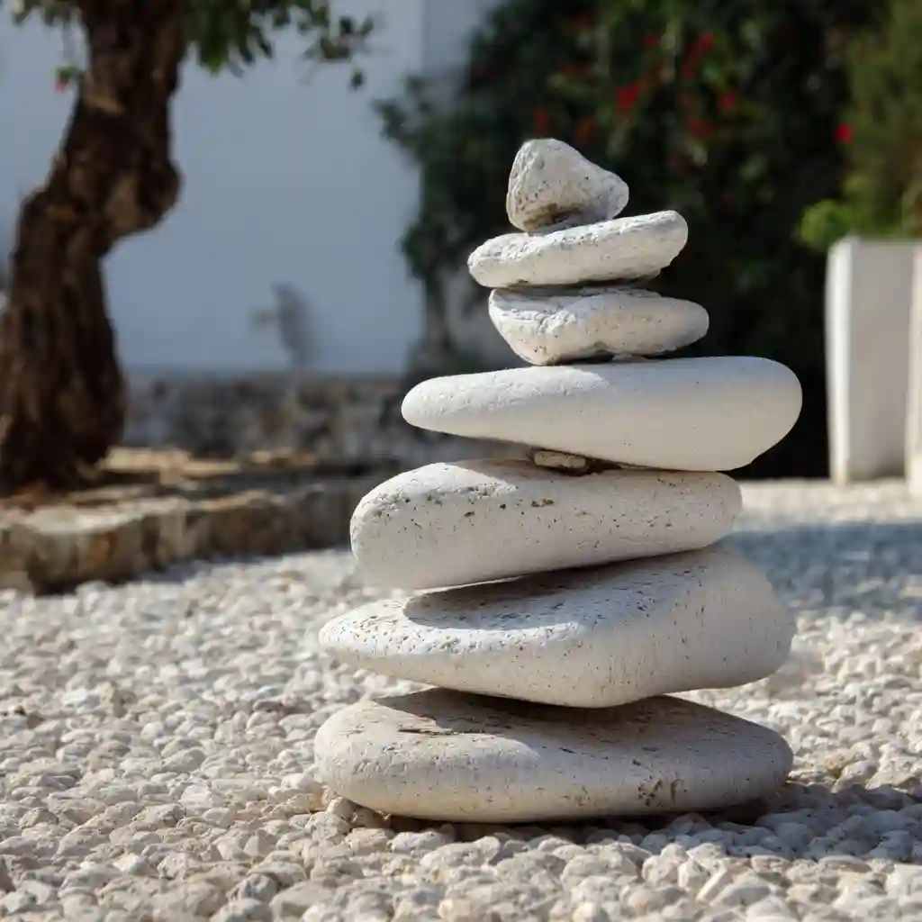 White Stone Art Installations