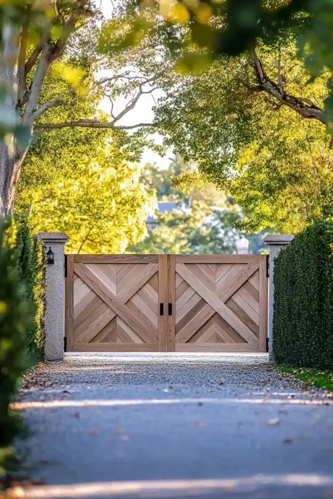 Chevron Pattern Driveway Gate