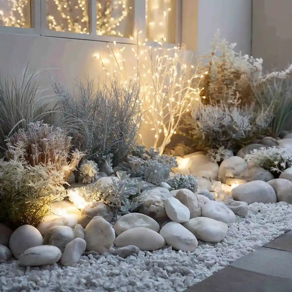 Winter Wonderland with White Stones