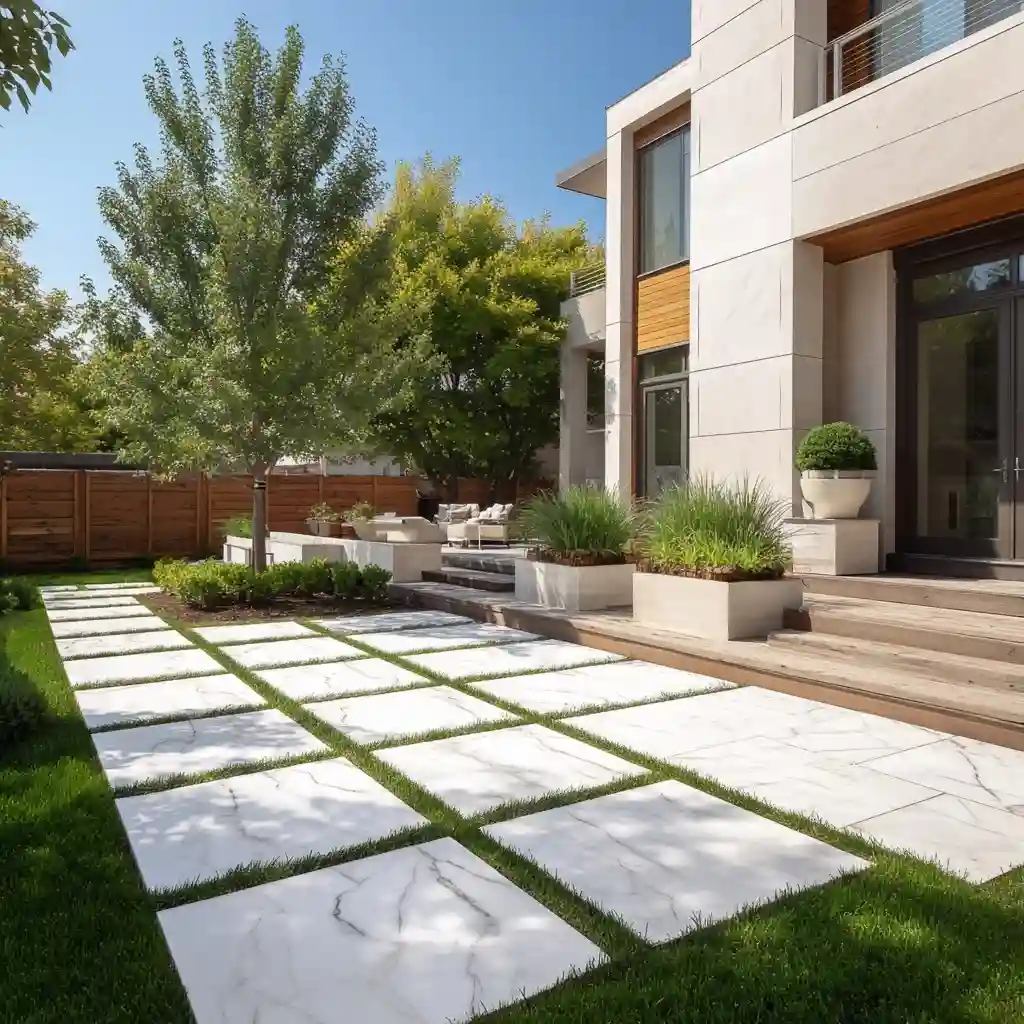 Negative Space Design with White Stones