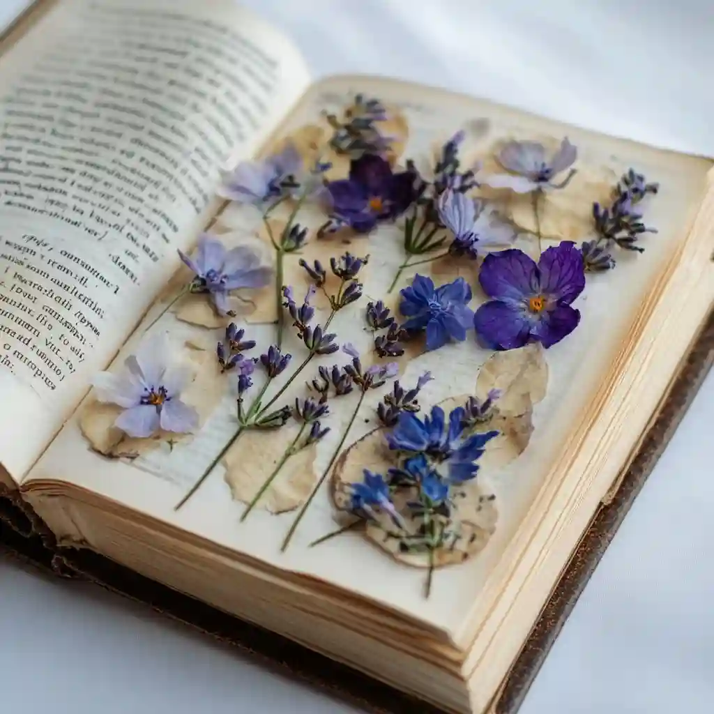 Pressing Flowers in a Book