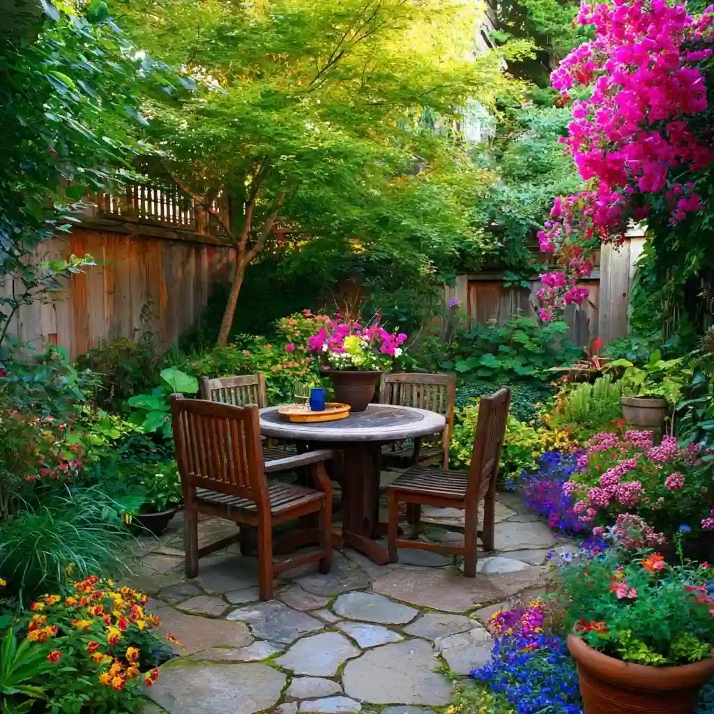 A Raised Flower Bed With a Seating Area