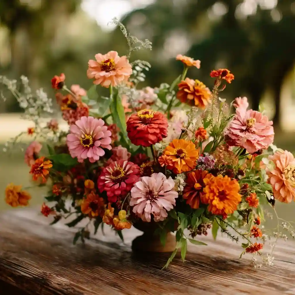 Rustic Zinnias