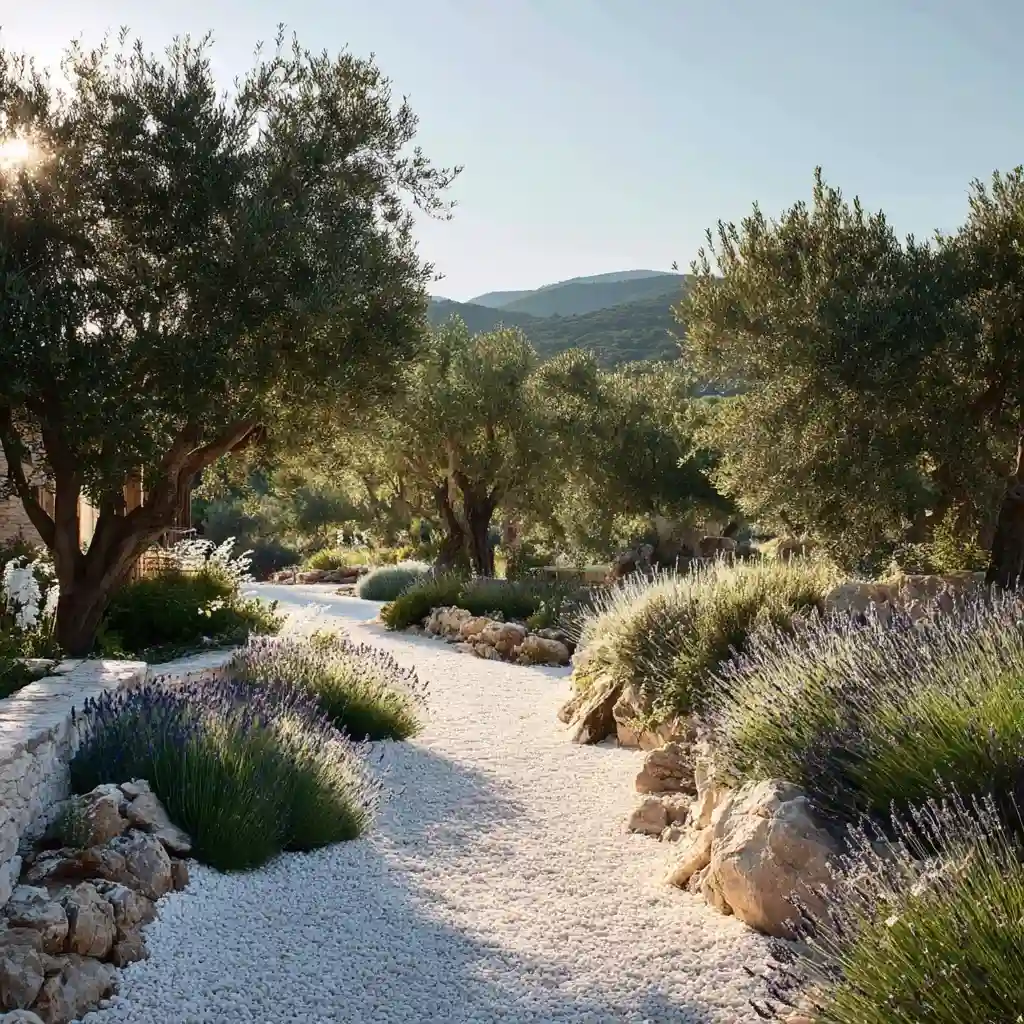  Mediterranean White Stone Rockscape