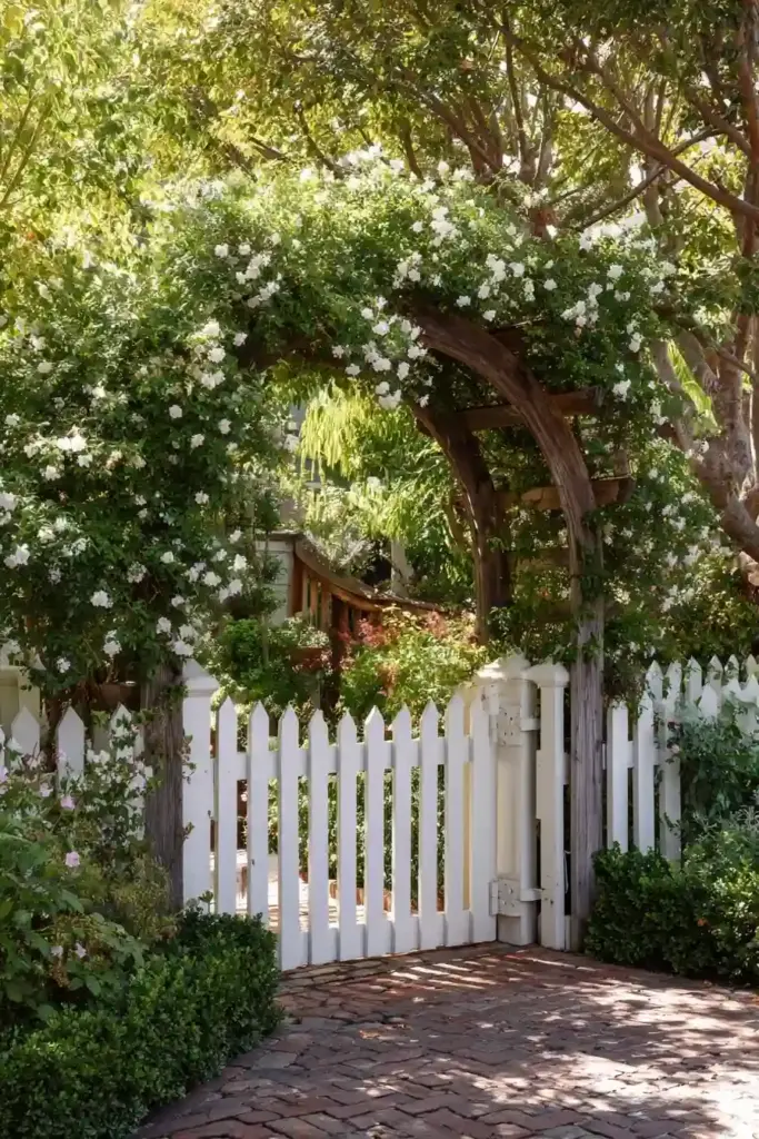 White Picket Gates With Trellis